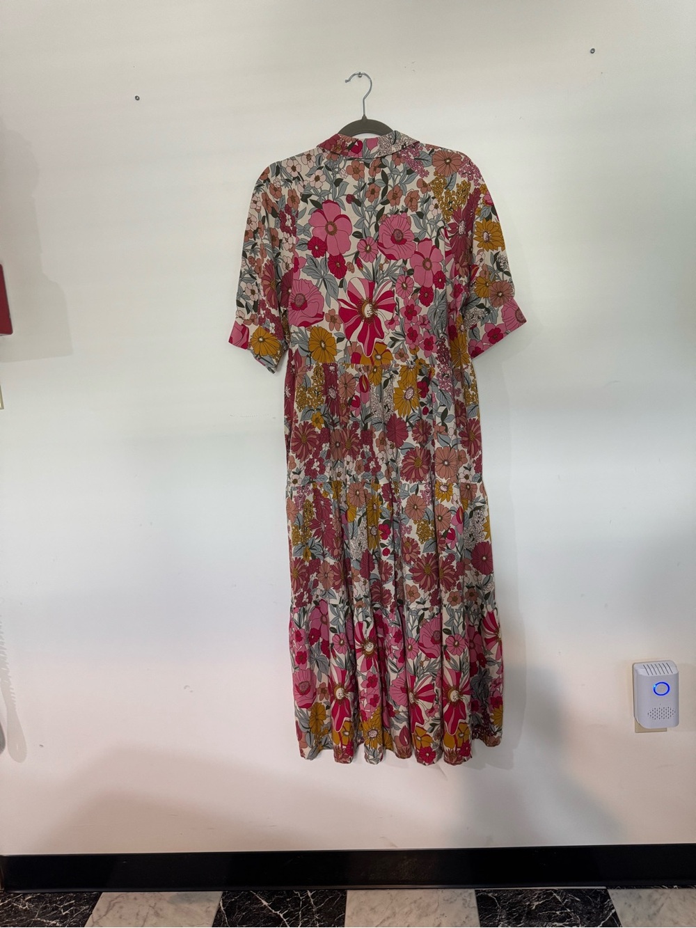 NATURAL LIFE Rebecca Midi Dress M Pink Vintage Floral Boho Pockets Prairie - Picture 3 of 8
